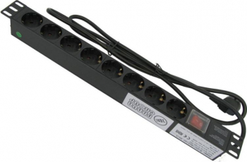PDU industrial BG05-G8-K1 pentru rack de 19 and rdquo / 1U 8 prize schuko 250V/16A carcasa din aliaj de aluminiu 