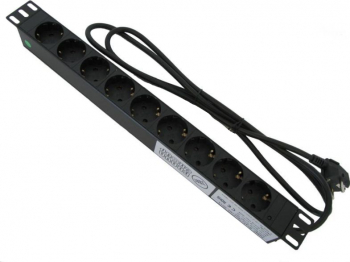PDU industrial pentru rack de 19 and rdquo /1U 9 prize schuko 250V/16A 4000W cablu H05VV 
