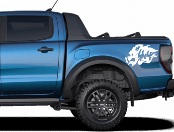Sticker auto 4x4 off road pentru masini sport 25cm alb 