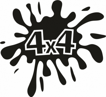 Sticker auto 4x4 offroad 25cm negru 