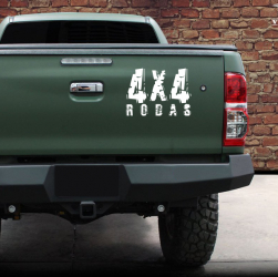Sticker auto cu 4x4 RODAS offroad 25cm alb 