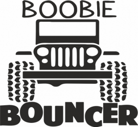 Sticker auto cu boobie bouncer 4x4 offroad 25cm negru 