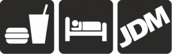 Sticker auto cu eat sleep JDM tuning 20cm negru 