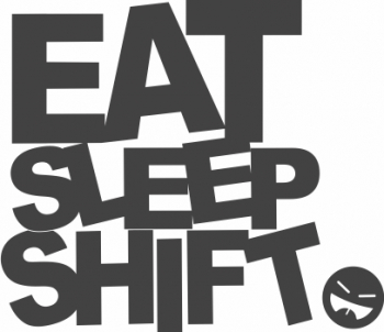 Sticker auto cu eat sleep shift tuning JDM 20cm negru 