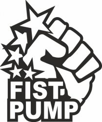 Sticker auto cu fist pump tuning JDM 20cm negru