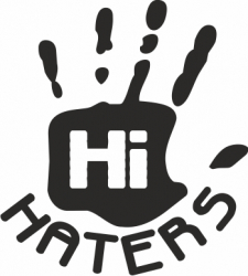 Sticker auto cu hi haters tuning JDM 20cm negru 