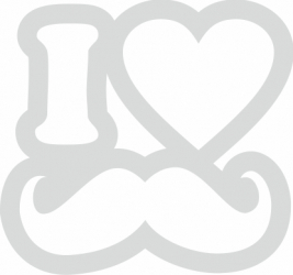 Sticker auto cu I love mustache tuning JDM 20cm alb 