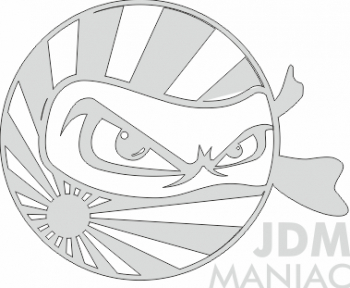 Sticker auto cu JDM MANIAC tuning 20cm alb 