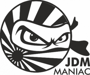 Sticker auto cu JDM MANIAC tuning 20cm negru 