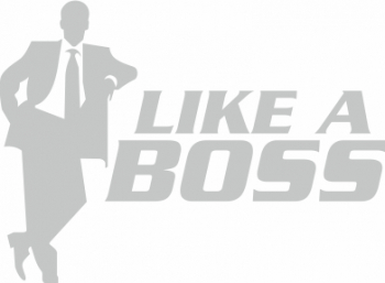 Sticker auto cu like a boss tuning JDM 20cm alb 