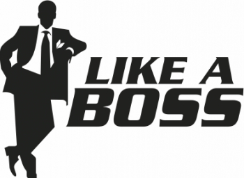 Sticker auto cu like a boss tuning JDM 20cm negru 