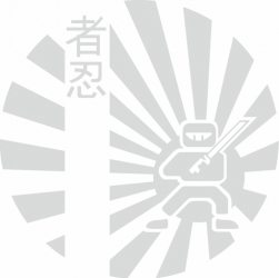 Sticker auto cu ninja JDM 20cm alb 