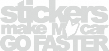 Sticker auto cu stickers make my car go faster tuning JDM 20cm alb 
