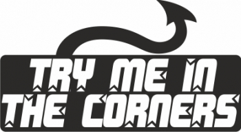 Sticker auto cu try me in the corners tuning JDM 20cm negru 