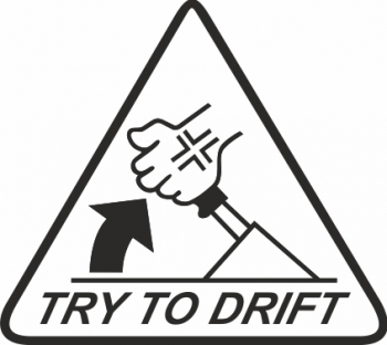 Sticker auto cu try to drift JDM 20cm negru