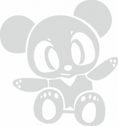 Sticker auto cu ursulet amuzant tuning JDM 20cm alb 