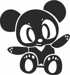 Sticker auto cu ursulet amuzant tuning JDM 20cm negru 