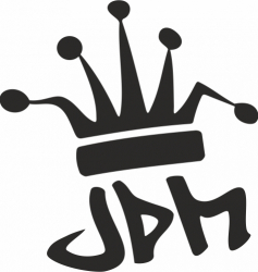 Sticker auto pentru masina coroana JDM king tuning 20cm negru 