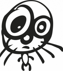 Sticker auto pentru masina cu emoji amuzant 20cm negru 