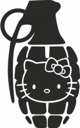 Sticker auto tuning JDM hello kitty 20cm negru 