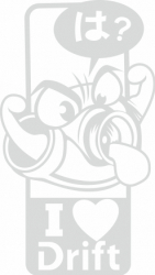 Sticker auto tuning JDM i love drift 20cm alb 