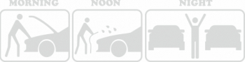 Sticker auto tuning morning noon night JDM 20cm alb 