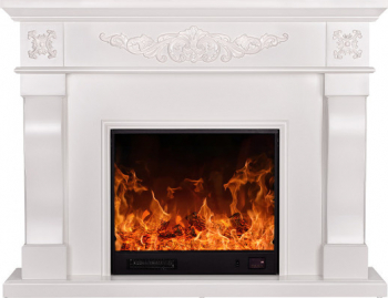 Semineu Electric Torino Mini White MDF / 1500W / Telecomanda 