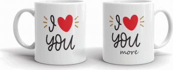 Set 2 cani personalizate I love you More