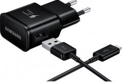 Incarcator Retea Samsung Cablu USB Tip C inclus Fast Charging Negru Bulk 