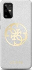 Husa de protectie GUESS Glitter Circle Gold Logo pentru Samsung Galaxy S20 Gri