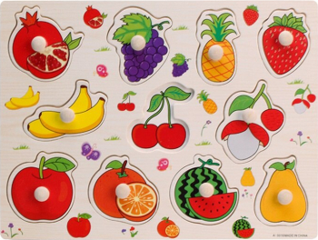 Puzzle Educational din lemn cu fructe 11 piese 