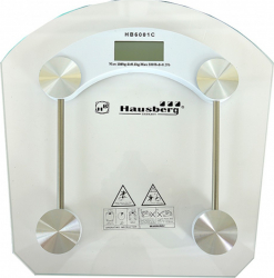 Cantar electronic de persoane Hausberg HB-6001 platforma sticla transparenta 150 kg maxim 