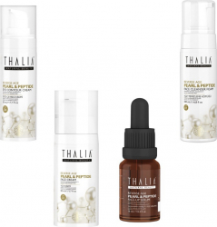 Pachet ingrijire fata Thalia Natural Beauty cu perle peptide si acid hialuronic crema de fata+contur de ochi+spuma de curatare+ser antirid 