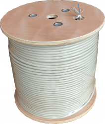 Cablu FTP ecranat cat6 ArcNet cupru integral ideal supraveghere si cablare structurata fir solid 0.51mm tambur lemn 305m 