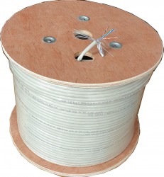 Cablu SFTP dublu ecranat cat5e ArcNet cupru integral ideal supraveghere si cablare structurata fir solid 0.50mm rola 305m 