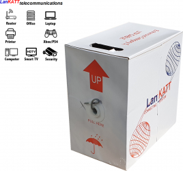 Cablu UTP cat5e LanKATT cupru integral ideal supraveghere si cablare structurata fir solid 0.50mm rola 305m