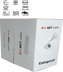Cablu UTP cat6 ArcNet cupru integral ideal supraveghere si cablare structurata fir solid 0.51mm rola 305m 
