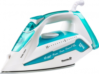 Fier de calcat Hausberg HB-7898AB 2300W talpa ceramica Functie spray Alb Albastru 