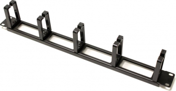 Ghidaj organizator cabluri LanKATT pentru rack 5 inele din plastic negru 1U wire manager 