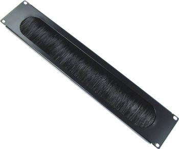 Panou 19 organizator cabluri cu perii - 2U LanKATT blank metalic 