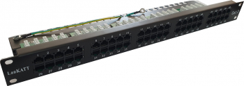 Patch Panel 19 cat3 telefonie LanKATT 50port x RJ45 - 1U cu suport de cabluri integrat 