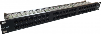 Patch Panel 19 cat6 LanKATT UTP 48port x RJ45 - 1U suport de cabluri integrat - Gigabit 