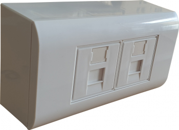 Priza 2 porturi voce/date cat5e LanKATT ecranata 2 x RJ45 - 80x148 dubla FTP/STP modulara echipata montaj aparent 