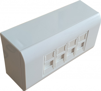 Priza 4 porturi voce/date cat6 LanKATT neecranata 4 x RJ45 - 80x148 UTP modulara echipata montaj aparent - Gigabit 