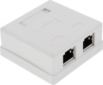 Priza dubla cat5e LanKATT ecranata 2 x RJ45 FTP echipata montaj aparent - pe tencuiala 