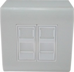 Priza dubla voce/date cat5e LanKATT ecranata 2 x RJ45 - 80x80 FTP modulara echipata montaj aparent 