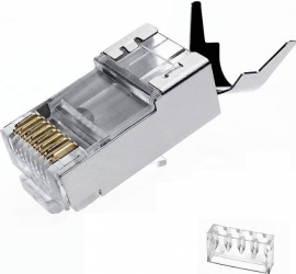 Set 100buc- Mufa RJ45 LanKATT ecranata pentru cabluri cat6/6a/7 cu fire groase 23AWG 