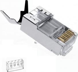 Set 50buc - Mufa RJ45 LanKATT ecranata pentru cabluri cat6/6a/7 cu fire groase 23AWG 