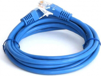 Cablu UTP Retea Albastru Ethernet Cat 5e 20m Lungime - Cablu Patch de Internet cu Mufa Conector RJ45 