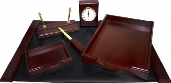 Set birou EVOffice 6 piese imitatie piele culoare maro EG3N16